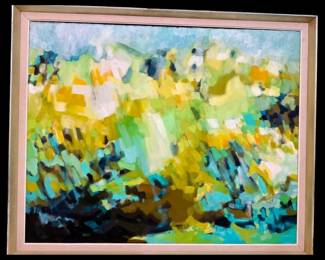 Magnificent Modernist Contemporary Oil On Canvas by Noted Scottish Artist John McHale, 1922-78