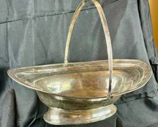 Large Sterling Silver Handled Basket, Fully Hallmarked, 632 grams