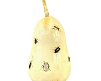 Antique Carved Fruit With Inlaid Shibayama Insects And Semi Precious Materials, Meiji Pd. Signed