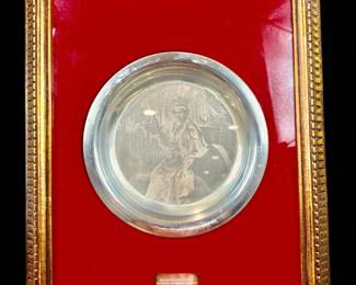 A Sterling Silver Plate And Plaque