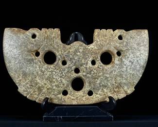 Authentic Ancient Chinese Neolithic Jade Carved Huang Amulet