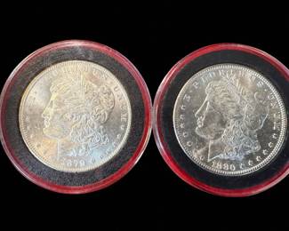 Lot Of 2 Morgan Silver Dollar Ungraded But Very Good Condition