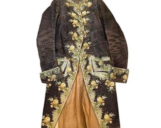 RARE Versailles Period 18th Century Silk Embroidered Man’s Formal Long Coat