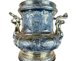 Antique Champagne Ice Bucket Sterling Silver After Meissonnier Hanau, 19th century