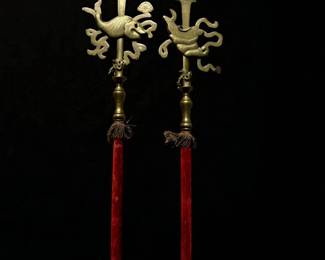 Guangxu Period Imperial Processional Staff With Period Marks Extremely RARE Museum Quality