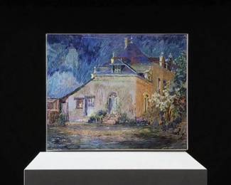 American New York-Lilian MacKendrick 1906-1987 Pastel Painting "House In France"