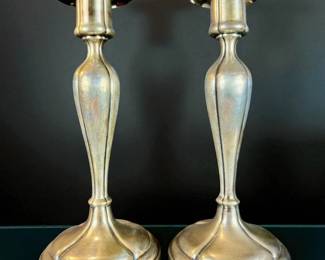 Pair Of Sterling Silver Candlesticks, 606 Grams