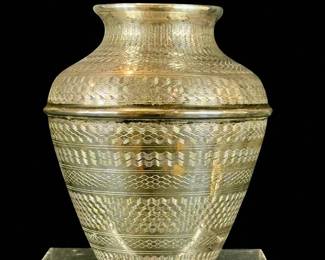 A Very Fine Armenian Incised Sterling Silver Vase, 167 Grams