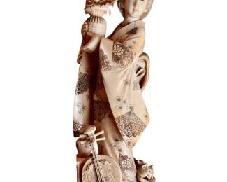 Antique Meiji Period Carved Okimono Ca 1900 Signed