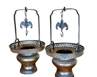 A Fine Pair Of Antique Chinese Bronze Censers, Qing Dynasty