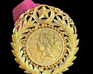 Rare 1894 American Gold Coin Embellished With High Karat Gold Bale