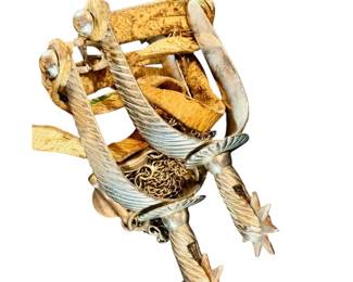 Pair Of Important Antique Sterling Silver Spurs, Signed Fernandez of Argentina