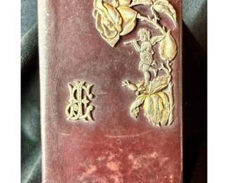 Antique Leather Portfolio With Incredible Sterling Silver Elements, Circa 1850