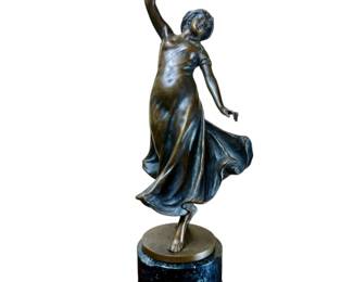 Antique French Bronze Figure Of A Dancing Maiden, Circa 1890