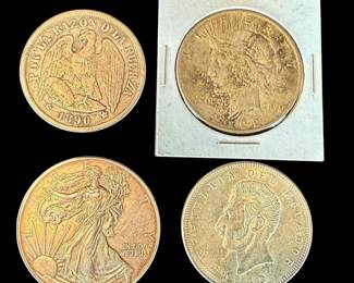 A Grouping Of 4 Silver Coins Various Date, Ungraded