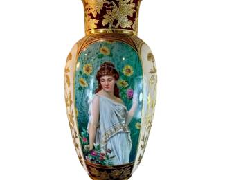 Magnificent Hand Painted Dresden Or KPM 19th Century Porcelain Vase