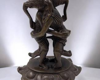 Rare 17th Century Sino Tibetan / Hindu Deity Dual Bodied Kangiten