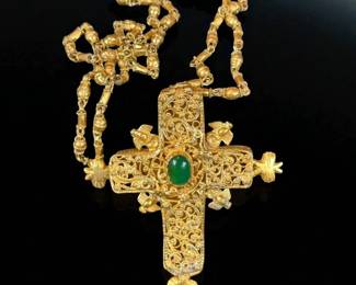 A Magnificent Filligree Cross Necklace Open Works