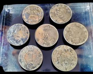 Collection Of 7 Old Chinese Silver Coins