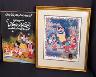 Framed Snow White Seven Dwarfs Limited Edition 35mm Film Cel Print 427/2500