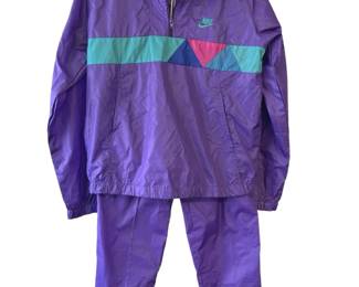 1980’s Nike Purple/Color Block Detail Nylon Track Suit Size M/L