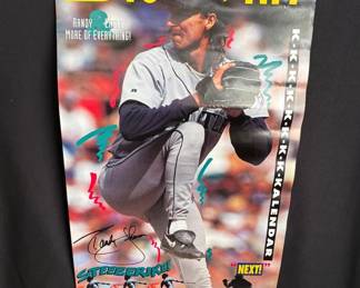 Signed Mariners Randy Johnson Poster * Lou Piniella 2014 Signed Baseball
