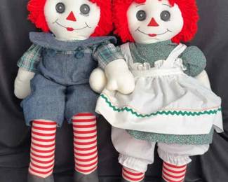 Large 24” Vintage Raggedy Ann & Andy 