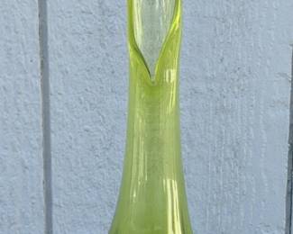 Vintage MCM Viking? Green Glass Vase