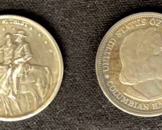 1893 US Columbian Expo Half Dollar * 1925 Stone Mountain Silver Half Dollar