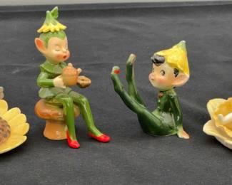 Vintage Fairy & Elfin Figurines From Japan * Joseph Originals * National Potteries Co.