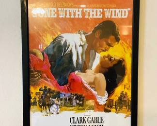 Framed "Gone with the Wind Poster", H 38 1/2" x W 26 1/2".