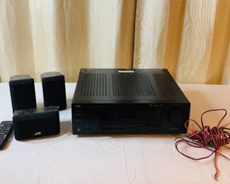 JVC Audio/Video Control Receiver, model: RX-6008V, powers on, remote included.