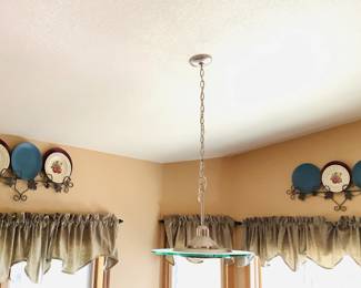 Two (2) decorative hanging plate displays