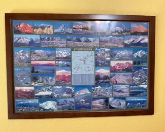 Framed poster of Colorado's fourteeners