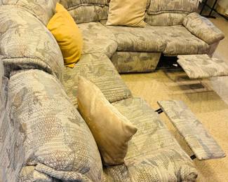 Five (5) seat recliner couch, end seats manually recline, inner seats are stationary,