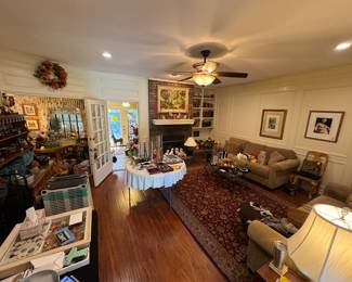 The main living room checkout desk