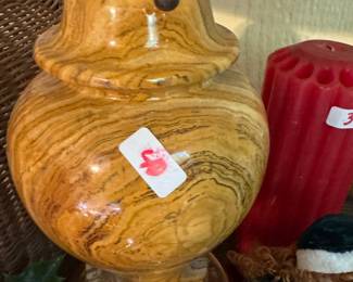 Marble, maybe wood , maybe petrified wood lamp