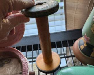 Wooden antique spool
