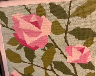 Geometric rose needlepoint