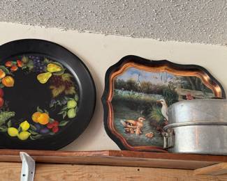 Black hand painted trays roaster