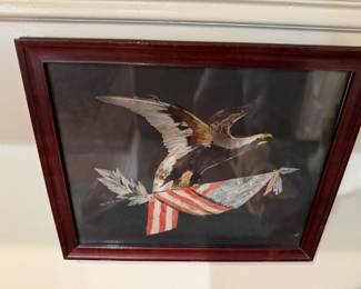 There is a great provenance behind this piece.  It is hanging to the right of the fireplace.