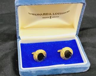 Woodward & Lothrop Black Onyx Cufflinks