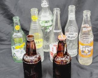 	Vtg Glass Soda Bottles