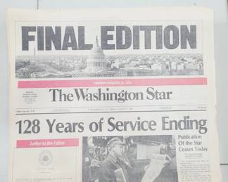 	The Washington Star Final Newspaper 1981