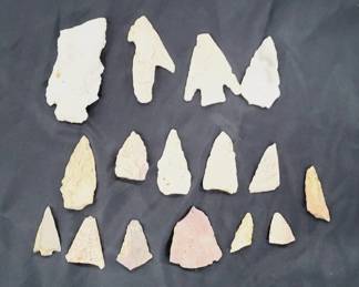 	Broken Native American Arrowheads Lot