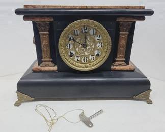 1800's Seth Thomas Mantel Clock Lion Head Handles