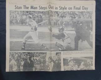 	Stan Musial Last Game Newspaper