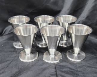 	60's Danish Stainless Steel Goblets Lot of 6