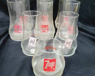 Upside Down 7up The Uncola Glasses