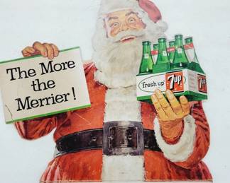 	1950's 7Up Santa More The Merrier Sign